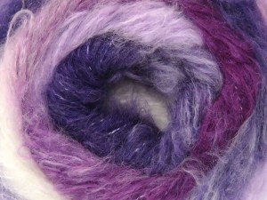 Chancy Mohair Ecru, Purple Shades