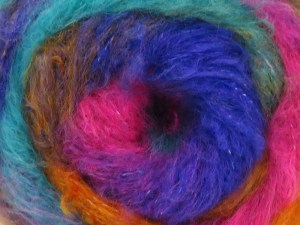 Chancy Mohair Purple, Fuchsia, Green, Gold