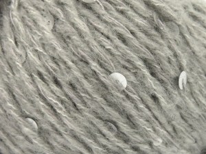 Fiber Content 40% Paillette, 30% Acrylic, 30% Wool, Light Grey, Brand Ice Yarns, fnt2-84578