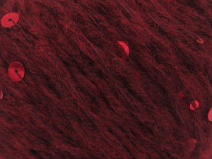 Fiber Content 40% Paillette, 30% Acrylic, 30% Wool, Brand Ice Yarns, Burgundy, fnt2-84581