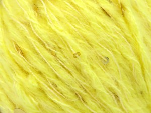 Fiber Content 40% Paillette, 30% Acrylic, 30% Wool, Yellow, Brand Ice Yarns, fnt2-84585