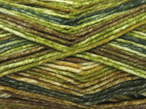 The gauge we given is for 6 mm knitting needles. Fiber Content 50% Antipilling Acrylic, 50% Cotton, Brand Ice Yarns, Green Shades, Brown Shades, fnt2-84629