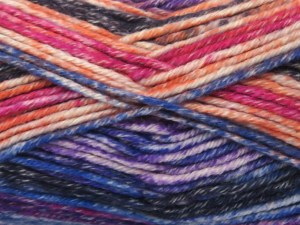 The gauge we given is for 6 mm knitting needles. Fiber Content 50% Antipilling Acrylic, 50% Cotton, Orange, Brand Ice Yarns, Fuchsia, Brown, Blue Shades, Black, fnt2-84631