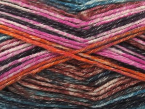 The gauge we given is for 6 mm knitting needles. Fiber Content 50% Antipilling Acrylic, 50% Cotton, Turquoise, Pink, Orange, Brand Ice Yarns, Copper, Brown, Black, fnt2-84632