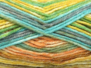 The gauge we given is for 6 mm knitting needles. Fiber Content 50% Cotton, 50% Antipilling Acrylic, Yellow, Turquoise, Orange, Brand Ice Yarns, Green, Brown, fnt2-84667