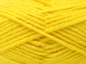 The gauge we given is for 6 mm knitting needles. Fiber Content 50% Wool, 50% Acrylic, Yellow, Brand Ice Yarns, fnt2-84831
