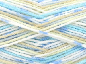 The gauge we given is for 3.5 mm knitting needles. Fiber Content 100% Acrylic, White, Brand Ice Yarns, Cream Shades, Blue Shades, fnt2-84901