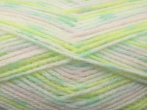 The gauge we given is for 3.5 mm knitting needles. Fiber Content 100% Acrylic, White, Light Pink, Brand Ice Yarns, Green Shades, fnt2-84908