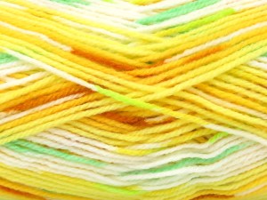 The gauge we given is for 3.5 mm knitting needles. Fiber Content 100% Acrylic, Yellow Shades, White, Brand Ice Yarns, Green Shades, Gold, fnt2-84909