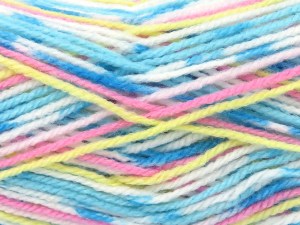 The gauge we given is for 3.5 mm knitting needles. Fiber Content 100% Acrylic, Yellow, White, Turquoise Shades, Pink Shades, Brand Ice Yarns, fnt2-84913