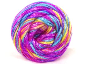 Fiber Content 56% Polyester, 44% Acrylic, Yellow, Turquoise, Pink Shades, Orange, Brand Ice Yarns, fnt2-84923