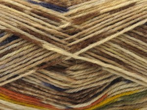 The gauge we given is for 3 mm knitting needles. Fiber Content 75% Superwash Wool, 25% Polyamide, Brand Ice Yarns, Green, Gold Shades, Brown Shades, Blue, fnt2-84938
