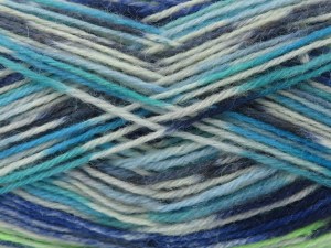 The gauge we given is for 3 mm knitting needles. Fiber Content 75% Superwash Wool, 25% Polyamide, Turquoise Shades, Brand Ice Yarns, Green, Blue Shades, fnt2-84941