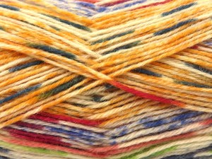 The gauge we given is for 3 mm knitting needles. Fiber Content 75% Superwash Wool, 25% Polyamide, Rainbow, Brand Ice Yarns, fnt2-84946