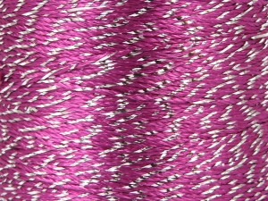Fiber Content 91% Polyester, 9% Metallic Lurex, Silver, Pink, Brand Ice Yarns, fnt2-84953