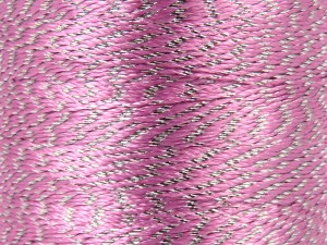 Fiber Content 91% Polyester, 9% Metallic Lurex, Silver, Light Pink, Brand Ice Yarns, fnt2-84954