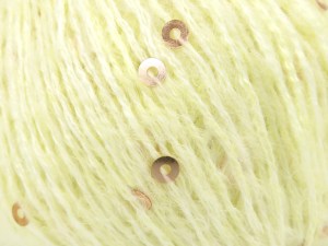 Fiber Content 80% Acrylic, 5% Paillette, 15% Mohair, Light Yellow, Brand Ice Yarns, fnt2-85054
