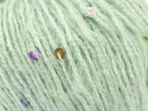 Fiber Content 80% Acrylic, 5% Paillette, 15% Mohair, Mint Green, Brand Ice Yarns, fnt2-85055