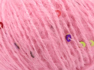 Fiber Content 80% Acrylic, 5% Paillette, 15% Mohair, Pink, Brand Ice Yarns, fnt2-85056