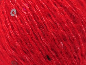 Fiber Content 80% Acrylic, 5% Paillette, 15% Mohair, Red, Brand Ice Yarns, fnt2-85057