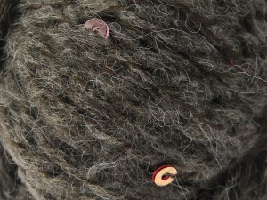 Fiber Content 75% Acrylic, 5% Paillette, 5% Wool, 15% Mohair, Brand Ice Yarns, Brown, fnt2-85060