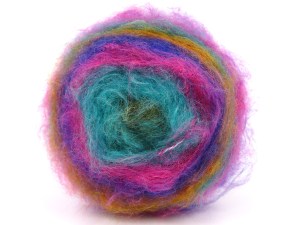 Fiber Content 65% Acrylic, 5% Polyamide, 15% Mohair, 15% Polyester, Purple, Brand Ice Yarns, Green, Gold, Fuchsia, fnt2-85064
