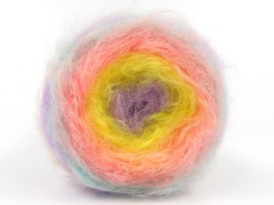 Fiber Content 65% Acrylic, 5% Polyamide, 15% Mohair, 15% Polyester, Yellow, Mint Green, Lilac, Light Salmon, Brand Ice Yarns, fnt2-85065