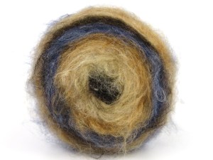 Fiber Content 65% Acrylic, 5% Polyamide, 15% Mohair, 15% Polyester, Jeans Blue, Brand Ice Yarns, Brown Shades, fnt2-85067