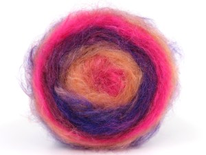 Fiber Content 65% Acrylic, 5% Polyamide, 15% Mohair, 15% Polyester, Purple, Pink, Light Salmon, Brand Ice Yarns, Burgundy, fnt2-85069