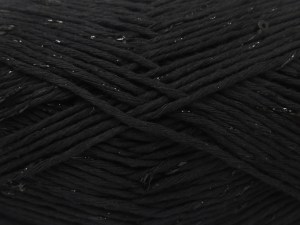 Fiber Content 85% Cotton, 5% Paillette, 10% Metallic Lurex, Brand Ice Yarns, Black, fnt2-85079