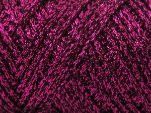 Fiber Content 100% Metallic Lurex, Brand Ice Yarns, Fuchsia, Black, Yarn Thickness 4 Medium Worsted, Afghan, Aran, fnt2-85084