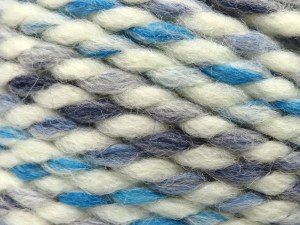Fiber Content 65% Acrylic, 35% Wool, White, Brand Ice Yarns, Blue Shades, fnt2-85095