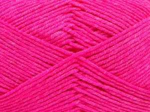 The gauge we given is for 4 mm knitting needles. Fiber Content 50% Acrylic, 50% Cotton, Neon Pink, Brand Ice Yarns, fnt2-85142
