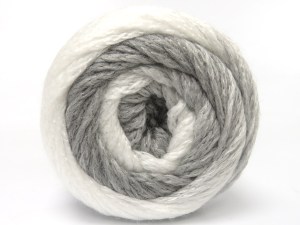 Fiber Content 80% Acrylic, 10% Polyamide, 10% Wool, White, Brand Ice Yarns, Grey Shades, fnt2-85159
