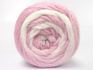 Fiber Content 80% Acrylic, 10% Polyamide, 10% Wool, White, Pink Shades, Brand Ice Yarns, fnt2-85160