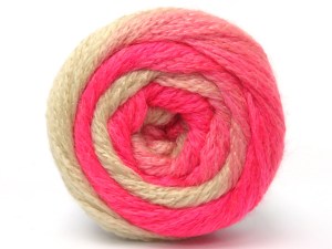 Fiber Content 80% Acrylic, 10% Wool, 10% Polyamide, Neon Pink, Brand Ice Yarns, Beige, fnt2-85168