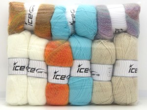 Mixed Lot Multicolor Plain Yarns