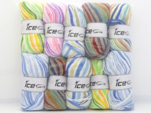 Mixed Lot Multicolor GumBall Yarns