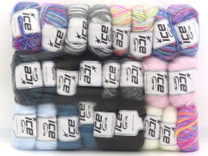 Mixed Lot Multicolor Picasso Yarns