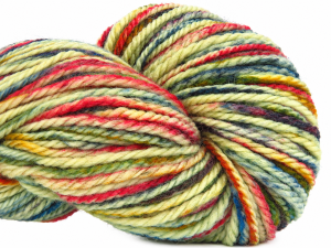 Organic Wool Bulky Hand Paint Yeşil Tonları, Turkuaz Tonları, Altın, Kırmızı, Bakır
