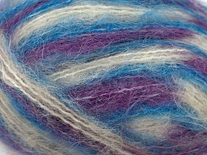 Mohair Classic Blue, Purple, Cream