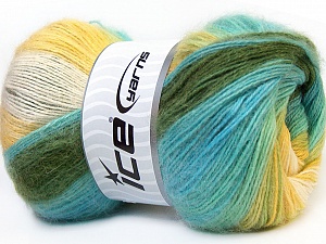 Angora Design Yellow White Green Blue