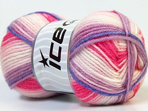 Baby Wool Print Beyaz Pembe Leylak Mavi