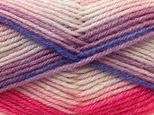 Baby Wool Print Beyaz Pembe Leylak Mavi