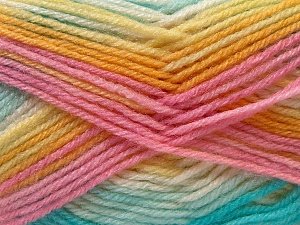 Baby Wool Print Sarı Beyaz Turkuaz Pembe