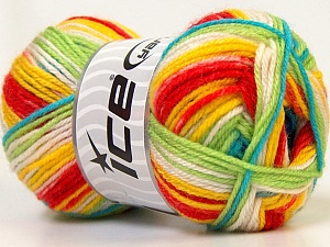 Baby Wool Print Sarı Beyaz Turkuaz Kırmızı Yeşil