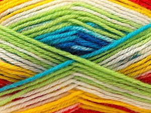 Baby Wool Print Sarı Beyaz Turkuaz Kırmızı Yeşil