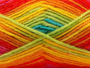Baby Wool Print Sarı Kırmızı Pembe Turuncu Yeşil