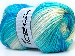 Baby Batik White Turquoise Shades