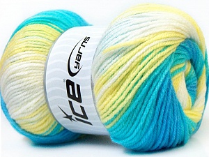 Baby Batik Yellow White Turquoise Shades